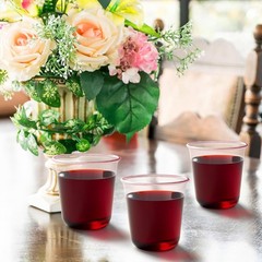 50 Pcs Pink Plastic Cups 12 Oz Disposable Stemless Wine Glasses Cocktail Pink