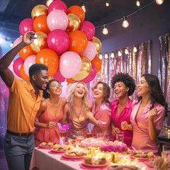 Hot Pink and Orange Gold Balloons 12Inch 60Pcs Light Pink Metallic Gold Helium L