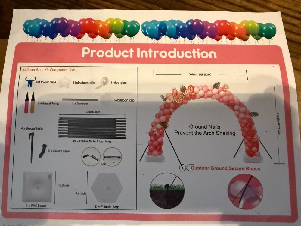Party Spot! Balloon Arch Kit 9′ X 10′ – Wedding Shower Birthday Party