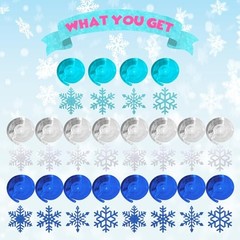20 Pcs Winter Snowflake Hanging Swirls Decorations – Snowflake Blue Silver