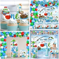 Ofishally Birthday Decorations,161pcs Gone Fishing 1st Birth day Party Banner…