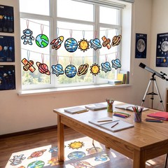 48PCS Solar System Space Paper Suncatchers DIY Project Kits, Back to School W…