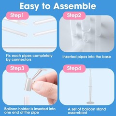 4 Sets Reusable Balloon Stand Kits for Birthday, Graduation & Baby Showers