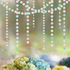 52 ft Pastel Party Decorations Easter Garlands Hanging Pink Blue Green Circle…