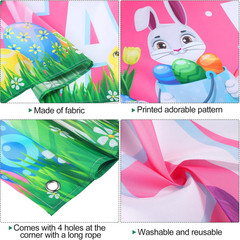 36 Pcs Happy Easter Banner and Balloons Decorations Set Large Fabric Happy Easte