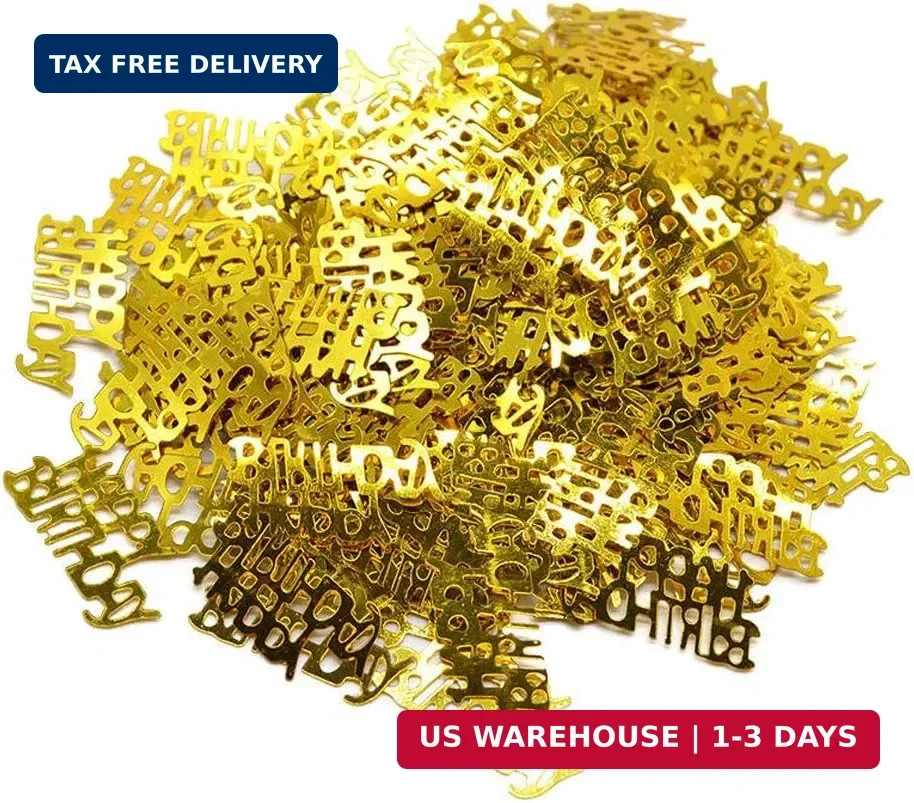 Happy Birthday Gold Confetti for Table – Party Decoration Supplies, Perfect for