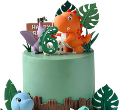 2.76 Inch Green 6 Dinosaur Birthday Candle, Dinosaur Birthday Decorations, Dinos