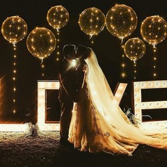 LED Light Up Bobo Balloons Clear Bubble Balloon Glowing for Indoor Outdoor Decor
