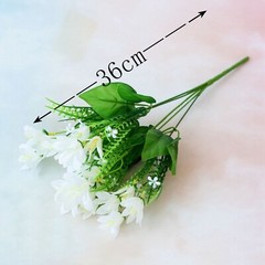US 4pcs 20 Head Simulation Lily Flower Real Touch Fake Atmosphere Decor Outdoor