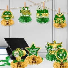 Green and Gold Graduation Decorations 2026,12pcs Green Graduation Table Decorati