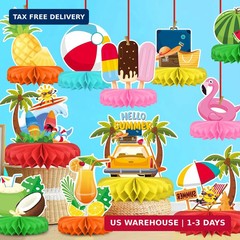 Beach Party Decorations Kit – Beach Themed Honeycomb Centerpieces and Table Deco