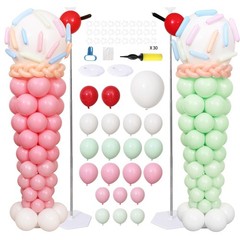 Ice Cream Balloon Column Stand Kit Set of 2, 7 Feet Height Ice Cream Adjustab…