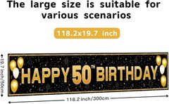 50Th Birthday Decorations for Men Women – 10Ft Black Gold 50Th Party Decorations
