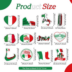 24 Pcs Italian Cutout Decorations Italy International Global Party Supplies Set