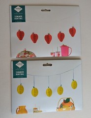 HONEYCOMB STRAWBERRY or LEMON GARLAND 5 Fruit 3D BUNTING Ribbon Hanging PARTY