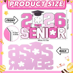 Pink Senior 2026 Decorations for Graduation, Prom, and Photo Booth Props