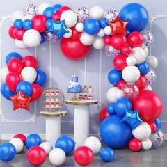 138PCS Red White and Blue Balloon Garland Arch Kit, 18 12 10 5 Inch Red and Blue