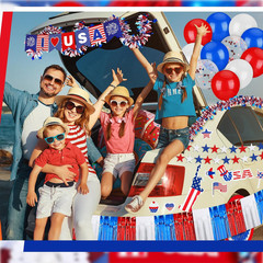250th Anniversary Parade Car Decoration Kit – 4th of July Golf Cart Set