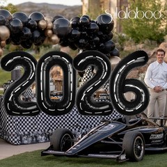 Race Car 40Inch Black 10 Balloon Number Large Helium Race Track 0-9 Giant Dig…