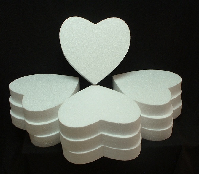 10 pc. EPS styro-foam HEARTS 12″ X 2″ White Craft Floral Wedding Party Valentine