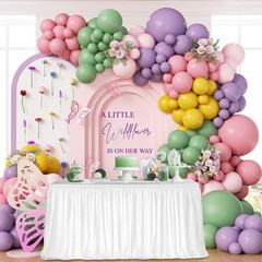 131pcs Wildflower Floral Balloon Arch Garland Kit with Purple Dusty Pink Sage