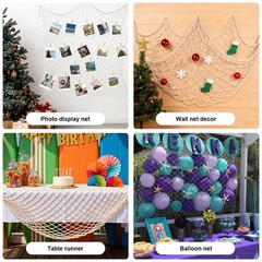 2 Pack Fish Net Decorations – 80×40 Inch Beige Fishing Net Decor for Under Th…
