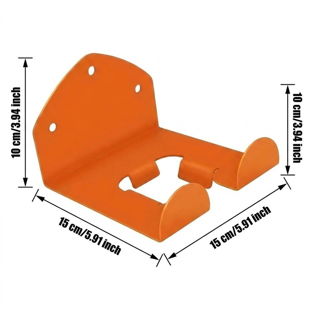 Tool Hook for Wall Mounted Garage Organizer Bracket 15cm Orange Metal Design