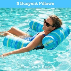 Inflatable Pool Float Chair – 2 Pack Pool Floats Adult Heavy Duty, Water Floa…