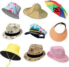 9 Pack Hawaiian Party Hats Luau Tropical Dress Up Photo Props Adult Teen
