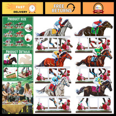 6 Pcs Horse Racing Table Centerpieces – Derby Tiered Tray Decor for Events & Cel