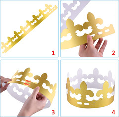 28 Pieces Paper Crowns Golden Party King Crown Paper Birthday Crown Hats Gold Cr