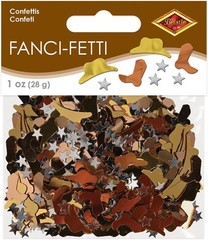 Reusable Western-Themed Confetti: 1oz Copper, Gold & Silver Party Accessory