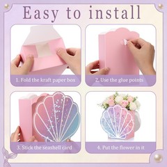 8 Set Mermaid Seashell Flower Boxes Centerpieces Vase Iridescent Shell Shape …