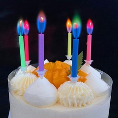 Colorflame Multicolor Birthday Cake Candles Happy 12pcs, Colorful