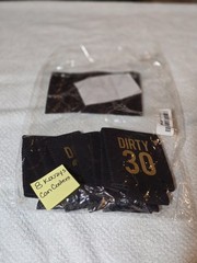 Dirty 30 Birthday Can Cooler Set of 8 Black Gold 30th Party Favors Decoration