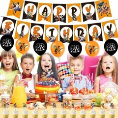 Anime Naruto Birthday Party Decor Set Happy Birthday Banner Balloons Cake Topper
