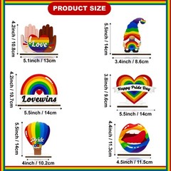 6 Pcs Gay Pride Table Wooden Decorations LGBT Pride Month Party Table Decor L…