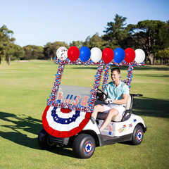 34-Piece Independence Day Golf Cart Decoration Kit – Red, White, Blue Decor