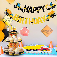 Happy Birthday Banner Construction Party Decorations Construction Birthday Party