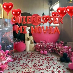 2 Set Red QUIERES SER MI NOVIA Balloons – 1200pcs Red Artificial Rose Petals …