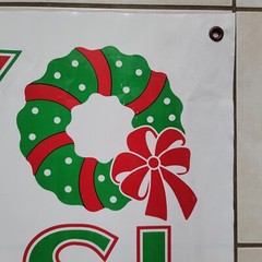 21×63″ Frances Meyer Reusable Plastic Giant “Merry Christmas” Banner 1992 Vtg