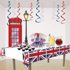 2-Pack Union Jack Rectangular Plastic Tablecovers Royal English Party