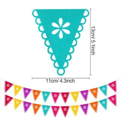4-Piece Colorful Mexican Papel Picado Banners, Fiesta Party Decorations, Cinc…
