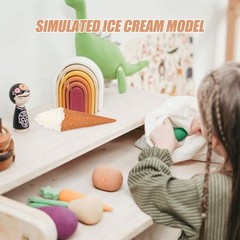 White Mini Fake Ice Cream Cones Artificial Food Models Window Display Props