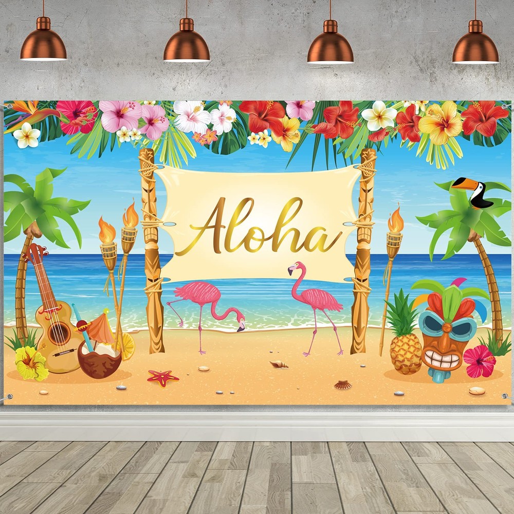 Hawaiian Aloha Party Decoration, Extra Large Summer Large, Multicolor