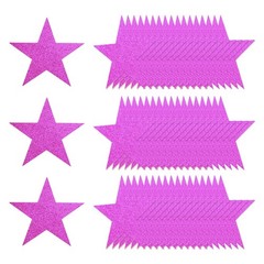 80 Pcs 5 Inch Rose Red Glitter Star Cutouts Paper Confetti for Bulletin Board
