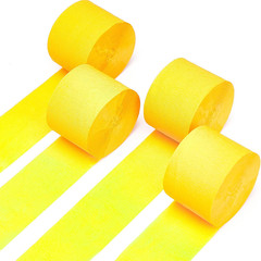 Crepe Paper Streamers 4 Rolls 328Ft, Pack of Yellow Crepe Paper