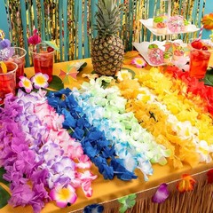 36 Beautiful Silk Hawaiian Leis – Perfect for Luau Celebrations and Baby Showers