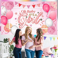 Baby Shower Party Backdrop Decorations, Large Durable Fabric Made Baby Shower Ba