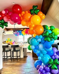 100-Pack Rainbow Latex Balloons – 12″ Helium Balloons for Birthday, Wedding..